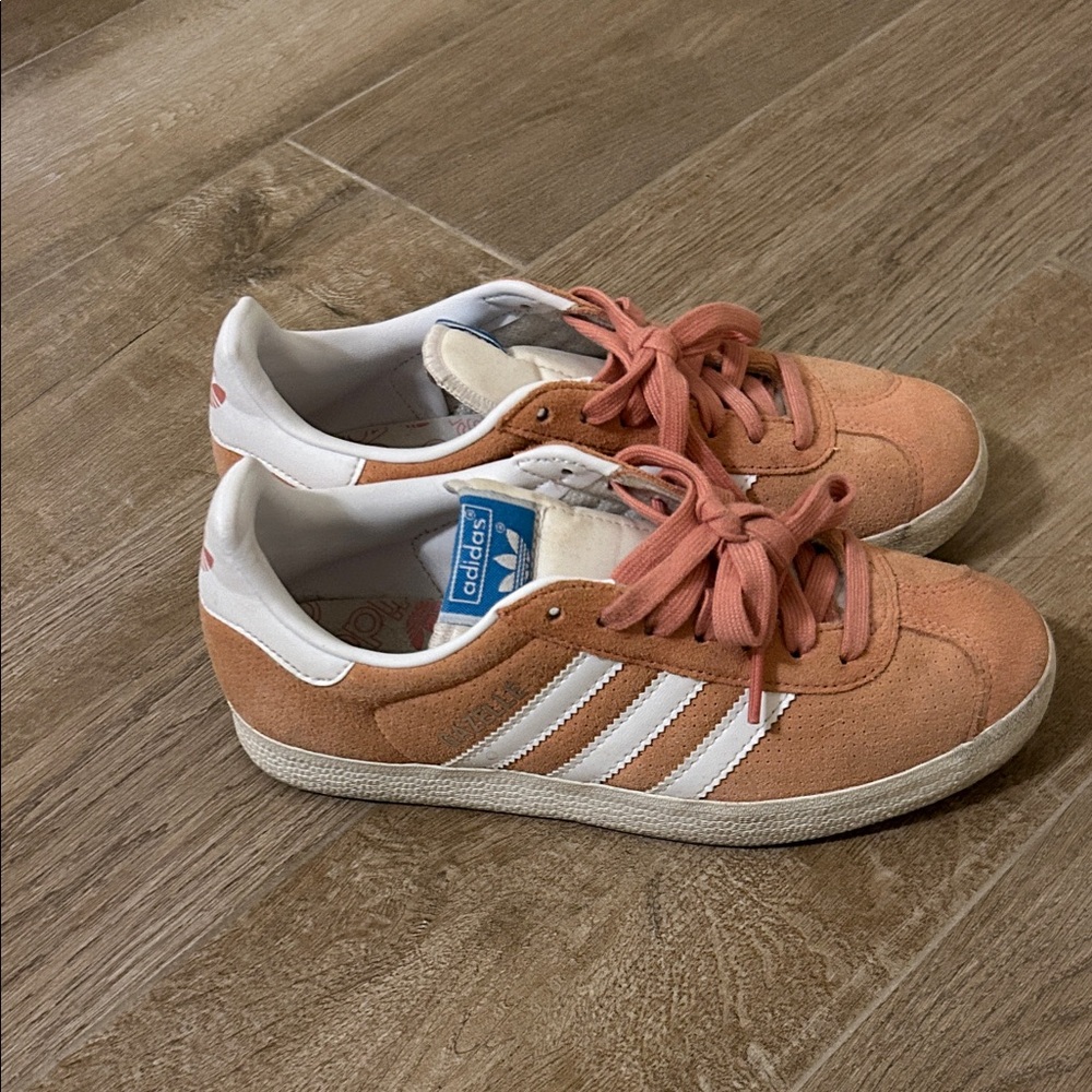 Adidas Suede Sneakers in Coral and White